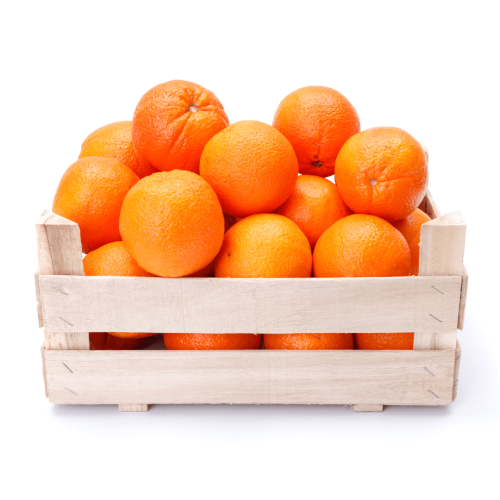 pomarańcze w drewnianej skrzynce